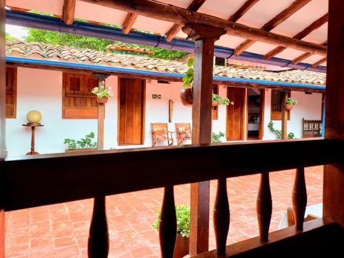 a view from the balcony of a house at Hotel Casa del Marquez de Bahichala in Barichara
