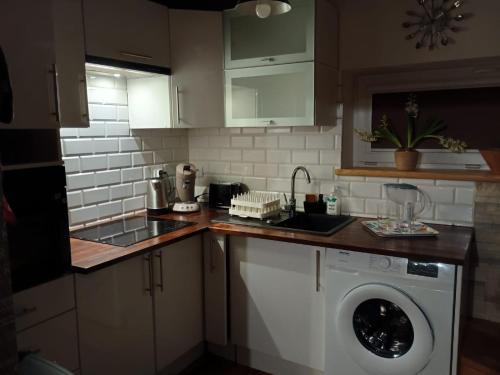 Dapur atau dapur kecil di Apartament pod lasem