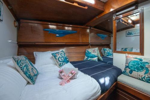 a bed in the back of a boat at Classic Boat Monte-Carlo in Monte Carlo