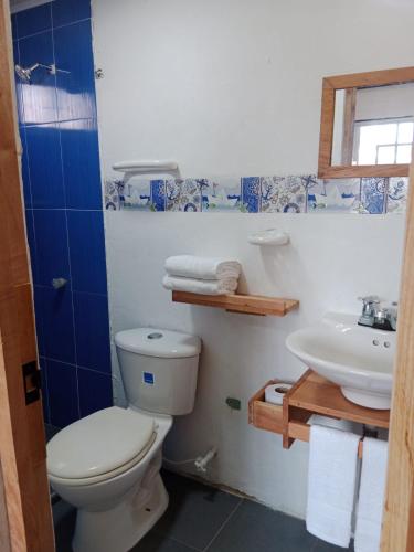 a bathroom with a toilet and a sink at Posada MCKELLER in San Luis