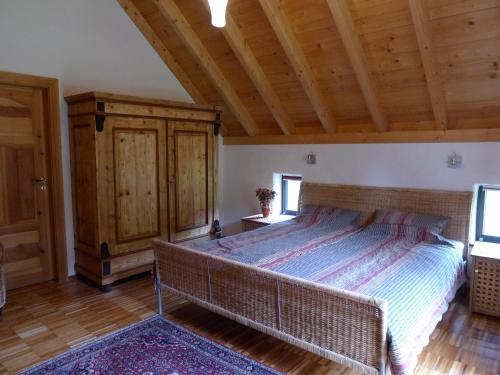 Cama o camas de una habitación en Ferienhaus Schmelzmühle