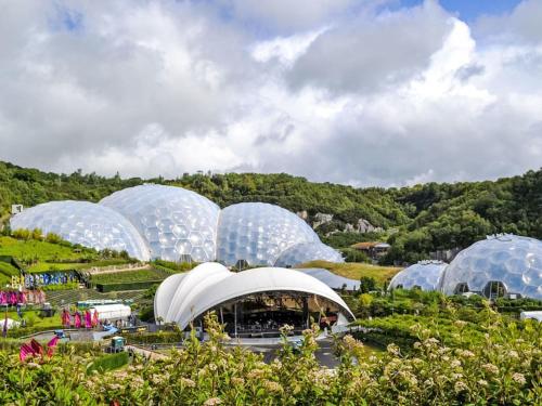a group of domes in a field with trees at Apartment Lighthouse View by Interhome in Mevagissey