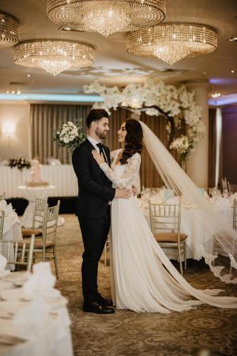 a bride and groom dancing at their wedding reception at The Killeshin Hotel Portlaoise in Portlaoise