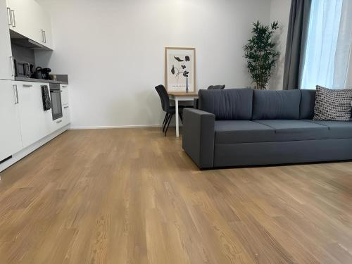 a living room with a couch and a table at Apartment Artic III - im Stadtzentrum in Nordhorn