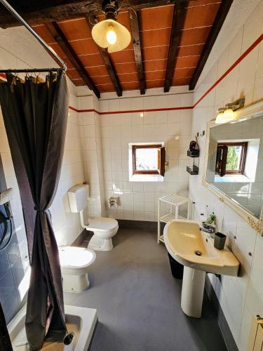 a bathroom with two toilets and a sink at Borgo La Casaccia in Montaione