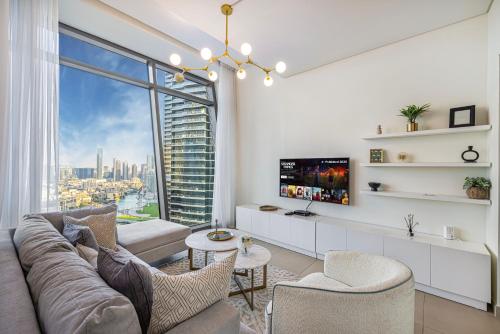 Istumisnurk majutusasutuses Burj Khalifa & Fountain Views, Exclusive Apartment in Burj Vista Building