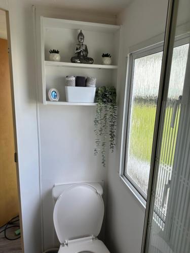 ein kleines Bad mit einem WC und einem Fenster in der Unterkunft Bayview-Warden Springs in Warden