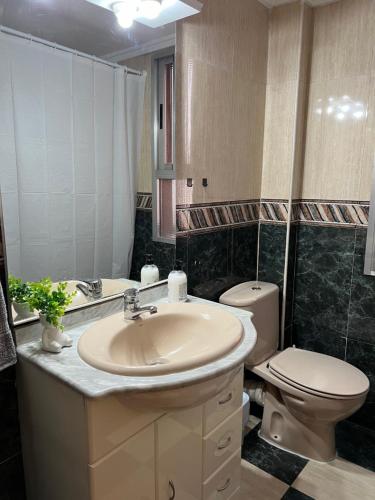 a bathroom with a sink and a toilet at Piso Completo cerca de Artes Y Ciencias in Valencia