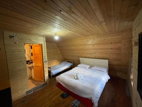 Un pat sau paturi într-o cameră la bujtina 2