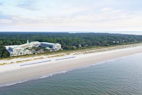 an aerial view of the resort and the beach at The Westin Hilton Head Island Resort & Spa in Hilton Head Island