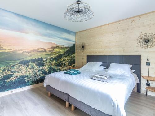 Postel nebo postele na pokoji v ubytování Luxe et confort au bord du golf - 8 pers, spa privé, piscine, salle de sport, nombreuses activités - FR-1-582-380