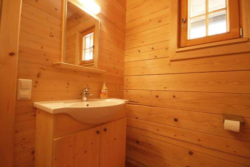 y baño con lavabo y espejo. en Almliesl STMA-666, en Sankt Margarethen im Lavanttal