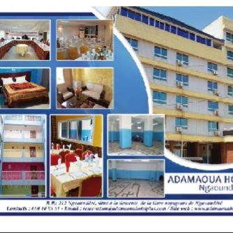 een collage van foto's van een hotel en een gebouw bij Adamaoua Hôtel Plus in Ngaoundéré