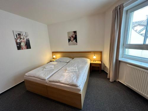 Postel nebo postele na pokoji v ubytování Vila Dům Evropa