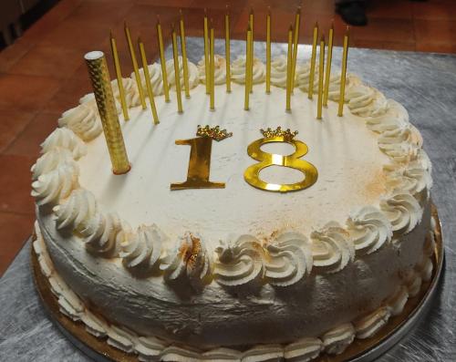 a birthday cake with the number on it at Locanda degli Ulivi in Arcugnano
