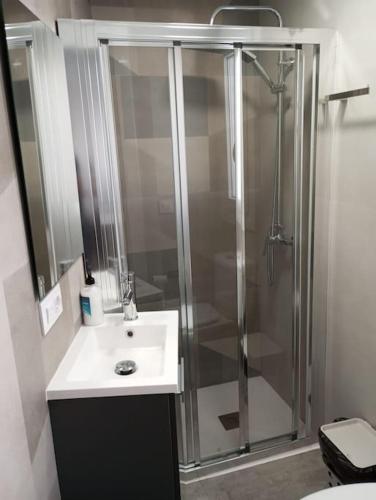a bathroom with a shower and a sink at Gaviotas Beach Golf Love 11 in Almerimar