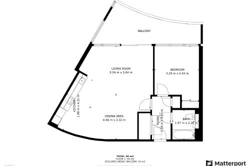 倫敦的住宿－Modern Chiswick Apartment，房屋的平面图