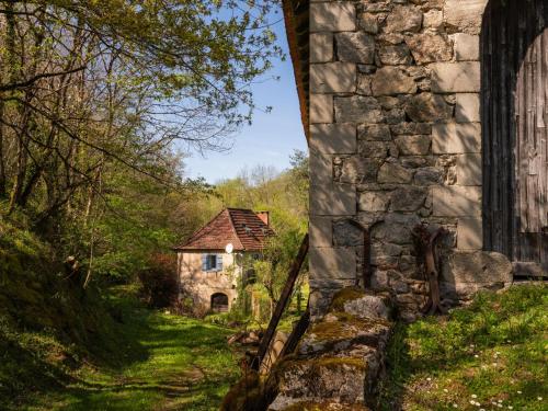 an old house in the middle of a forest at Holiday Home Roucan by Interhome in Teyssieu