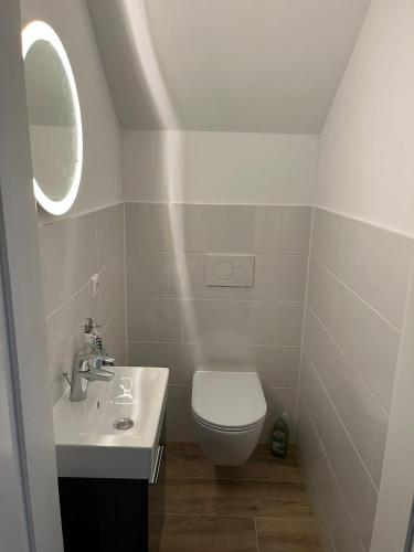 Bilik mandi di The Fehmarn Lodges - RELAX -