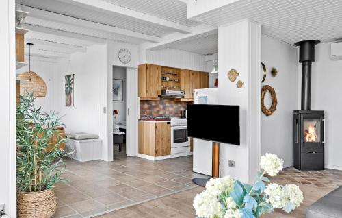 Μια τηλεόραση ή/και κέντρο ψυχαγωγίας στο Beautiful Home In Gråsten With Wifi