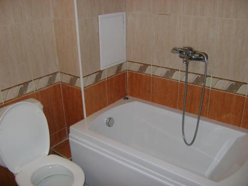 a bathroom with a tub and a toilet and a shower at Grand Monastery 3 Apartment 10 in Pamporovo