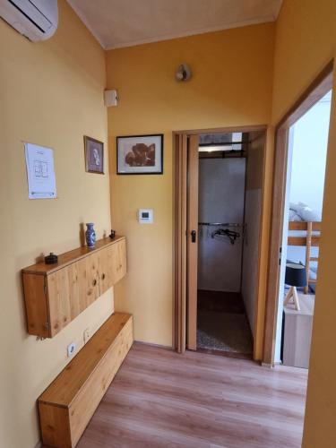 a room with a hallway with a wooden floor at Holiday Home in Velika Mlaka