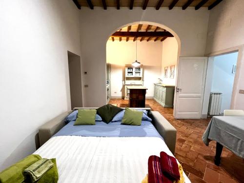 a bedroom with a large bed in a room at Casa ROMA21 in Buonconvento