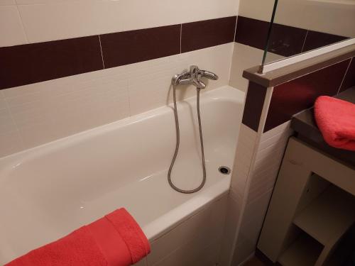 une salle de bain avec baignoire et douche dans l'établissement Studio cabine, à Saint-Raphaël