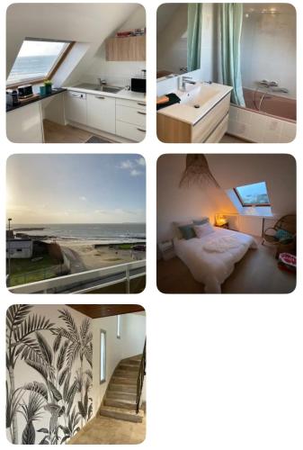 Postel nebo postele na pokoji v ubytování Appartement pleine vue mer