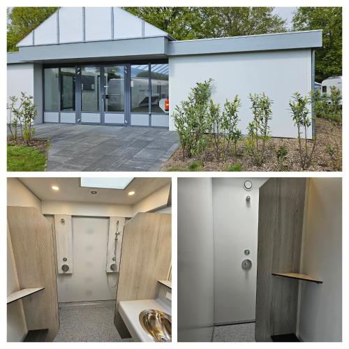 a pivot door in a building with a sink at Glamping safaritent Procamp4all in Holten