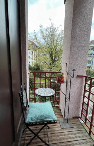 Ferienwohnung Der Gerberにあるバルコニーまたはテラス