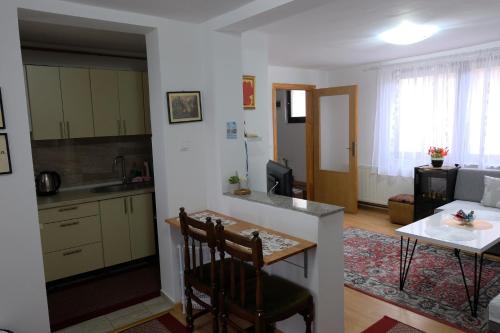 Kuchyň nebo kuchyňský kout v ubytování Ammy apartment
