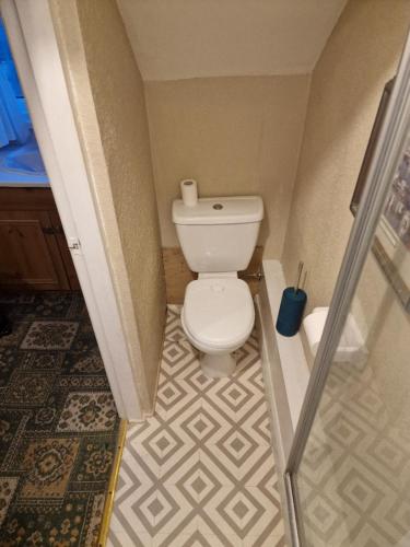 a small bathroom with a toilet in a room at Winston House in Bridlington