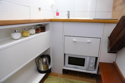 Kuchyň nebo kuchyňský kout v ubytování Vila Zahumka