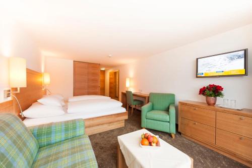 Katil atau katil-katil dalam bilik di Hotel Schranz - Ski In & Ski Out