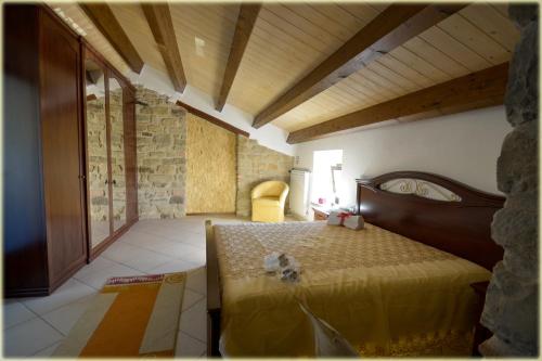 Un pat sau paturi într-o cameră la Il Palazzo del Barone - Stanza dei Maiorana