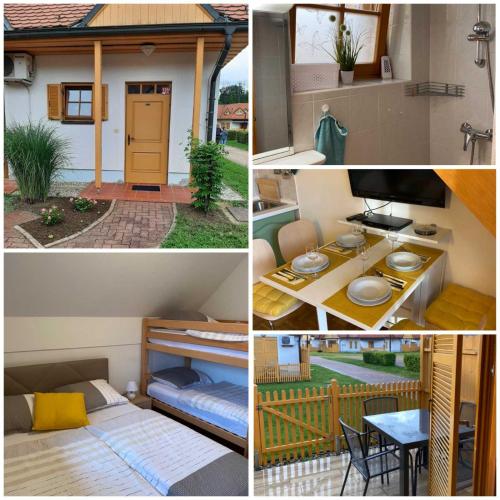a collage of pictures of a small house at Apartma Trobentica 23 in Moravske-Toplice