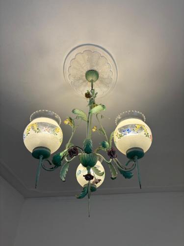 a chandelier with a plant in a ceiling at Villa del Monte di Cocco in Massarosa