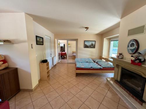 Postel nebo postele na pokoji v ubytování Apartmány Kněžičky