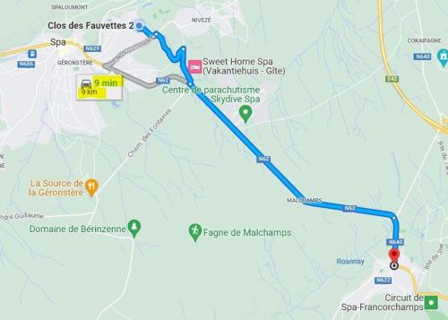 un mapa de las mejoras propuestas para el parque en Chambre double proche du circuit, en Spa