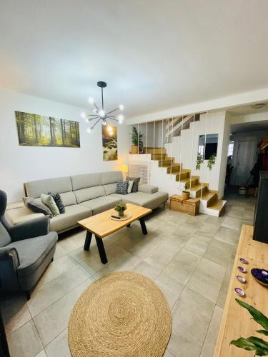 Χώρος καθιστικού στο Casita unifamiliar junto al mar