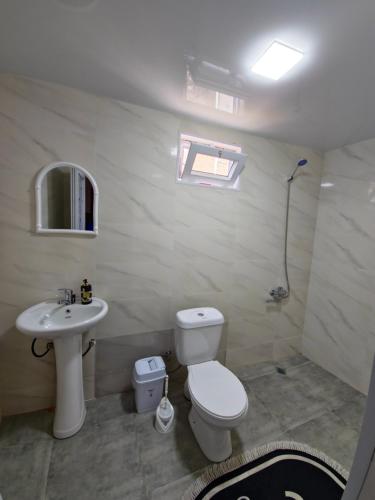 ein Bad mit einem WC und einem Waschbecken in der Unterkunft My home in Kutaissi