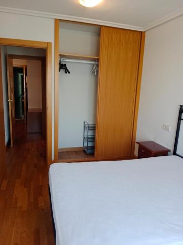 - une chambre avec un lit, un placard et une porte dans l'établissement Piso Salamanca Vacaciones, à Salamanque