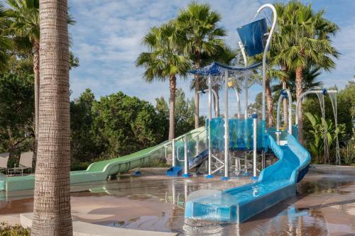 a water slide in a park with palm trees at Marriott's Newport Coast Villas in Newport Beach