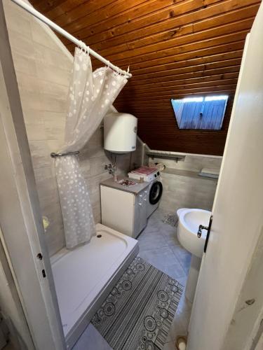 a bathroom with a toilet and a sink at Apartman Vesna in Igalo