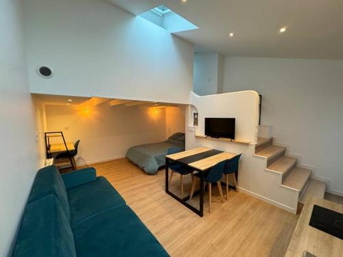 Ruang duduk di Duplex Fougerais