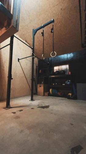 a room with a gym with a rack in it at Villa ved Granåsen VM2025 in Trondheim