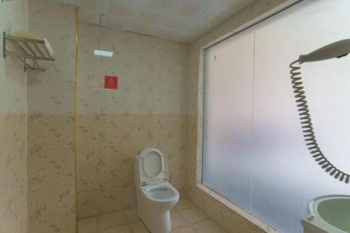 張家界市にあるZhangjiajie Alin Recreation Villaのバスルーム(トイレ、シャワー、シンク付)