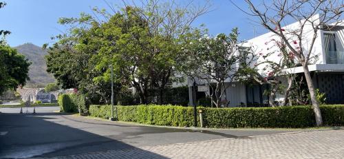 a house on a street with bushes and trees at Villa Oceanami - phước hải - bà rịa - vũng tàu in Long Hai