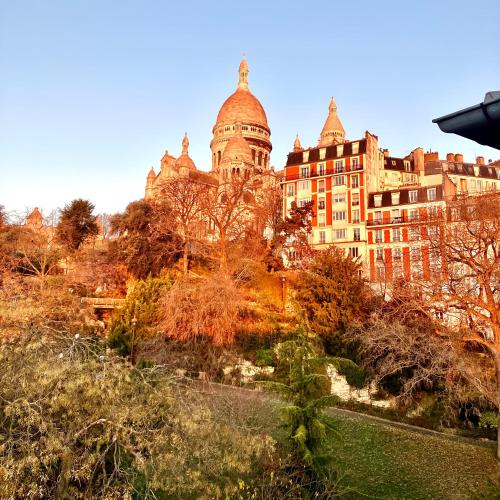 un grand bâtiment au cœur d'une ville dans l'établissement Amazing Sacre-Coeur views in Montmartre, à Paris